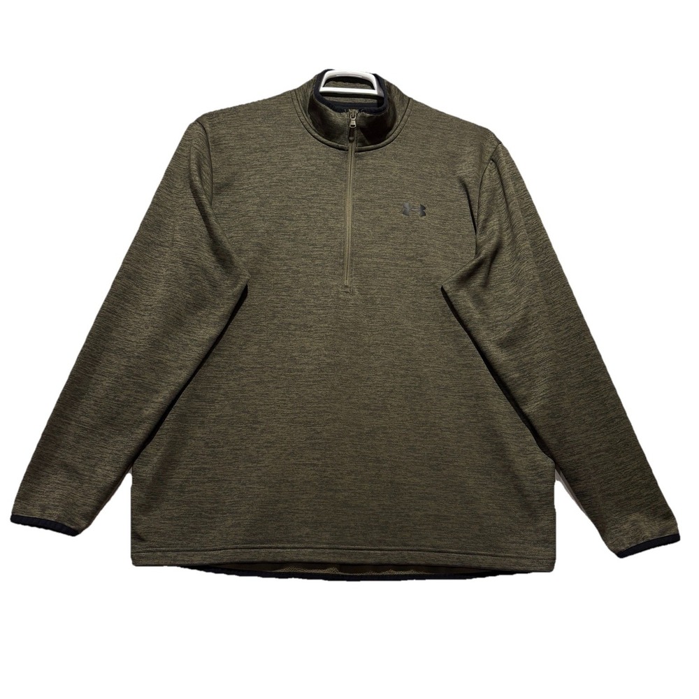 Under Armour 1/4 Zip Pullover Sweatshirt Men's Size XL Green Loose Fit